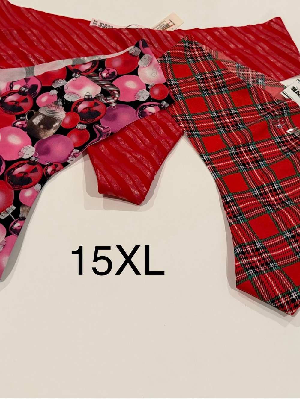 Red Plaid & Pink Ornament Print Headbands - Set of 3